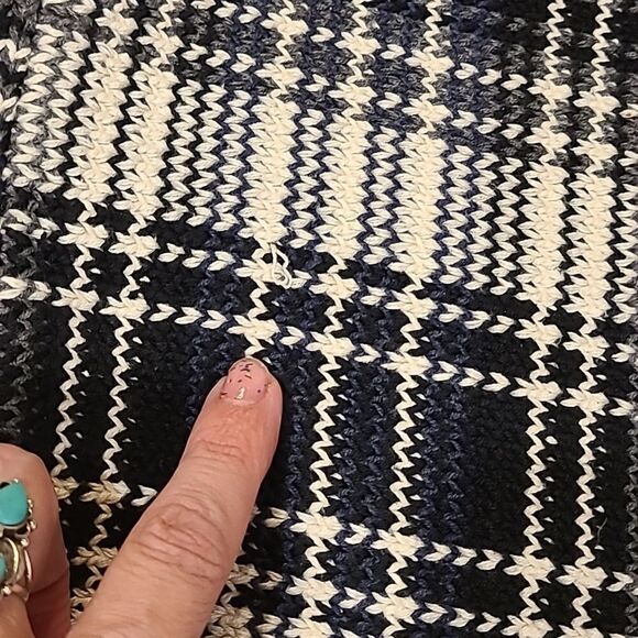 Vintage 90s Heavy Knit Plaid Tommy Hilfiger Sweater Preppy Nautical pullover | L - Picture 10 of 10